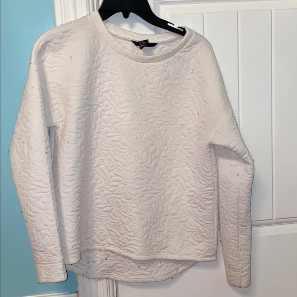 H&M white crew neck pullover